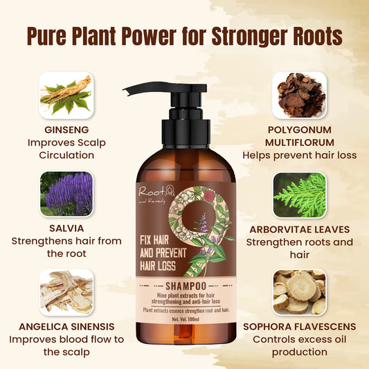 Root and Remedy Anti-itch and Anti-Bacterial Liquid Hair Loss Shampoo (100ml)