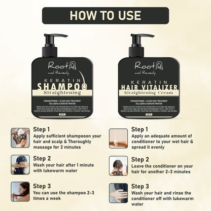 2 in 1 Herbal Pro Hair Straightening Shampoo & Keratin Hair Vitalizer Cream Combo ( Get Extra 30% off on prepaid orders auto applied on check out )