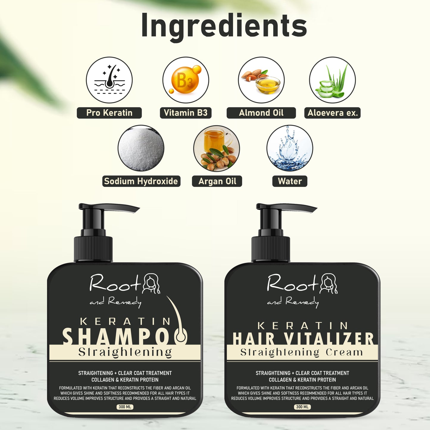 2 in 1 Herbal Pro Hair Straightening Shampoo & Keratin Hair Vitalizer Cream Combo ( Get Extra 30% off on prepaid orders auto applied on check out )