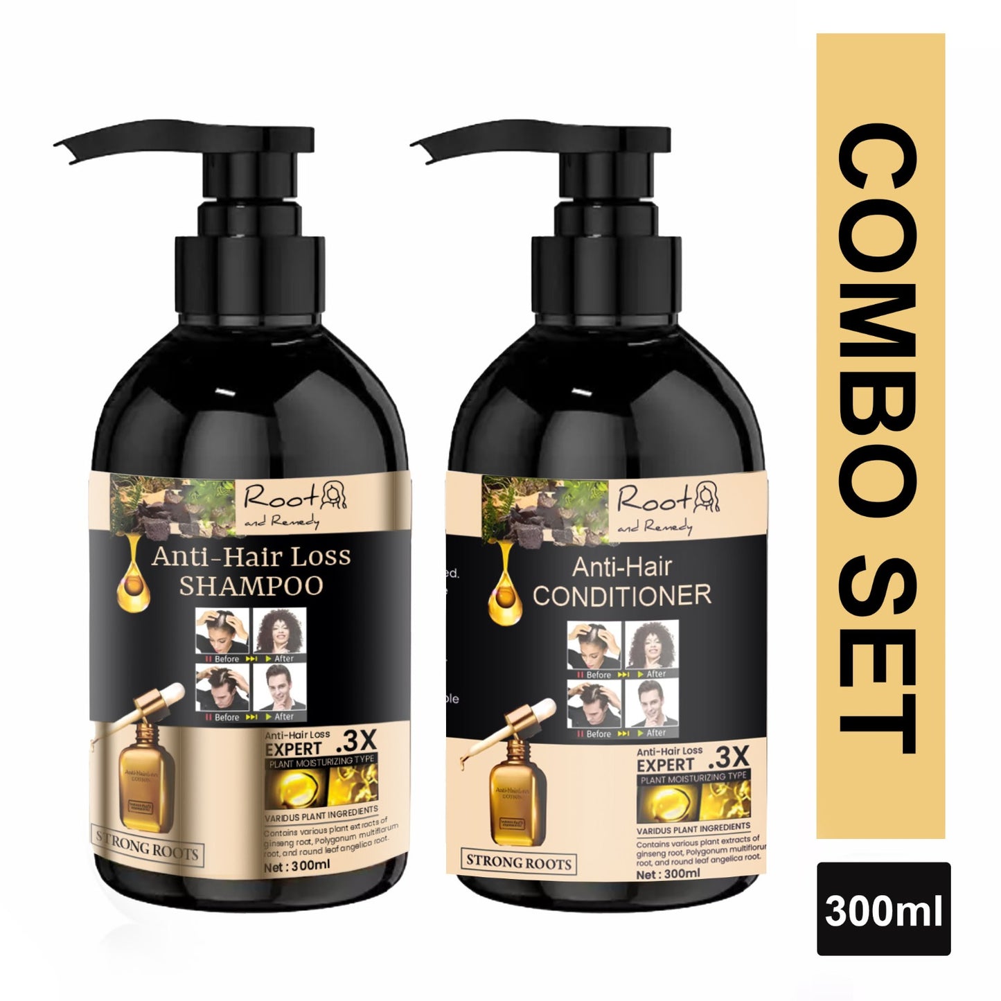 Root and Remedy Anti-hair Loss Shampoo & Conditioner 300ML